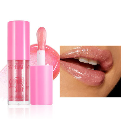 Picture of Beauty Glazed Big Brush Head Lip Oil, Ultra-Hydrating & Nourishing, Smooth Glossy Finish Lip Glow Oil, Shiny and Vegan Tinted Lip Gloss, Non-Sticky Formula (1, 01# Shiny)