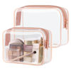 Picture of PACKISM TSA Approved Toiletry Bag - Clear Makeup Bags in 2 Size, Durable with Supporting Frame, Perfect for Travel Essentials, Carry-on Airport Airline Compliant Bag, Rose Pink