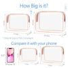 Picture of PACKISM TSA Approved Toiletry Bag - Clear Makeup Bags in 2 Size, Durable with Supporting Frame, Perfect for Travel Essentials, Carry-on Airport Airline Compliant Bag, Rose Pink