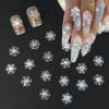 Picture of 100pcs Snowflake Nail Art Decorations Christmas Iridescent Nail Art Charms White Transparent Snowflake Nail Supplies Mini Flatback Snow Shape Nail Art Accessories for Women Girls Manicure Decoration