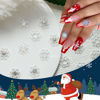 Picture of 100pcs Snowflake Nail Art Decorations Christmas Iridescent Nail Art Charms White Transparent Snowflake Nail Supplies Mini Flatback Snow Shape Nail Art Accessories for Women Girls Manicure Decoration