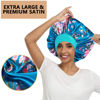Picture of 3PCS Extra Large Satin Bonnets for Sleeping, Hair Bonnets for Black Women Braids Curly Hair, D