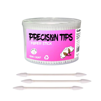 Picture of Pointed Tip Cotton Swabs,500 count Cotton Buds,Double Precision Tips with Paper Stick for Personal Care and Makeup