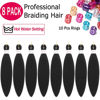 Picture of Alrence Pre Stretched Braiding Hair Long Braid 14 Inch 8 Packs Professional Braiding Hair Extensions Synthetic Crochet Twist Braids (14 Inch, 2#)