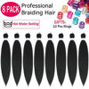 Picture of Alrence Pre Stretched Braiding Hair Long Braid 18 Inch 8 Packs Professional Braiding Hair Extensions Synthetic Crochet Twist Braids (18 Inch, 1B#)