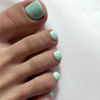 Picture of Solid Color Square Press on Toenails Short,Glossy Fake Toenails Press on Nails Acrylic Toe Nails,Reusable Mint Green Toenails Fake Toe Nails Natural in 24 PCS,Seamless Fit Toe Nails Glue on