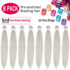 Picture of Alrence Pre Stretched Braiding Hair Long Braid 30 Inch 8 Packs Professional Braiding Hair Extensions Synthetic Crochet Twist Braids (30 Inch, Silver)