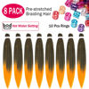 Picture of Alrence Pre Stretched Braiding Hair Long Braid 30 Inch 8 Packs Professional Braiding Hair Extensions Synthetic Crochet Twist Braids (30 Inch, 1B/Orange)