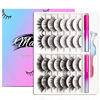 Picture of Magnetic Eyelashes Kit, Long Lasting and Reusable Magnetic lashes Natural Look, 14 Pairs False Eyelashes with Magnetic Eyeliner & Tweezers, Easy to Wear, No Glue Needed (14 Pairs)