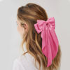 Picture of Large Hair Bows for Women Lotus Pink Silky Satin Hair Bow Hair Clips Long Tail Oversize Hair Ribbon Coquette Bows Hair Accessories for Girls