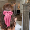 Picture of Large Hair Bows for Women Lotus Pink Silky Satin Hair Bow Hair Clips Long Tail Oversize Hair Ribbon Coquette Bows Hair Accessories for Girls