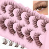 Picture of Lash Clusters DIY Eyelash Extension Natural Look Cluster Lashes Brown Fluffy DIY Lash Extensions 3D Individual Lashes Mink False Eyelashes by ALICE