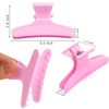 Picture of Ondder 12 Pack PInk Butterfly Hair Clamps Clips Hair Claw Clips Pro Salon Clip for Styling, Sectioning, Cutting, Coloring Hair Clips Hairdressing Salon Tool Hair Accessories for Women Girls