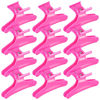 Picture of Ondder Hair Clip, Hot Pink Butterfly Pro Hair Claws Clamps Clips for Cutting, Styling, Sectioning, Coloring Hair - 12 Pack, Hair Accessories