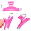 Picture of Ondder Hair Clip, Hot Pink Butterfly Pro Hair Claws Clamps Clips for Cutting, Styling, Sectioning, Coloring Hair - 12 Pack, Hair Accessories