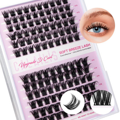 Picture of CALAILIS Lash Clusters 120Pcs D Curl Cluster Lashes DIY Lash Extensions Soft and Reusable Eyelash Clusters Mega Volume Super Thin Band Wispy Individual Lashes (FD2, D-10-16MIX)