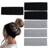 Picture of MLMOMVME 6 Pcs Black Headbands for Women Hair Cotton Headband Non-slip Stretchy Elastic Head Wrap Holder Hair Accessories Black Grey Color
