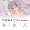 Picture of BONNET QUEEN Silk Bonnet for Sleeping Satin Bonnet Hair Bonnet Braid Bonnet Double Layer Tie Bonnet Night Hair Wrap for Women Curly Hair Grey Purple