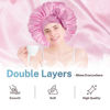Picture of BONNET QUEEN Silk Bonnet for Sleeping Satin Bonnet Hair Bonnet Braid Bonnet Double Layer Tie Bonnet Night Hair Wrap for Women Curly Hair Rose Gold