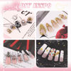 Picture of Flatback Pearls Glue Gel for Nail Art, Half Round Nail Gold Silver Pearls with Pickup Pencil and Tweezers, Pearls Nail Charms Luxurious Accessories for Acrylics Manicure Face Hair Crafts Decor