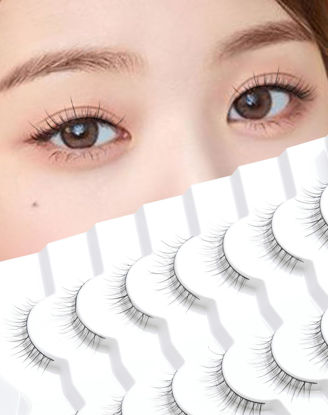 Picture of Natural Lashes Wispy 10mm Short Lashes Natural Looking False Eyelashes Small Lashes for Clean Look K38