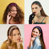 Picture of Wecoe 10 Pack Satin Headbands - 1.3 Inch Wide Assorted Colors (White, Blue, Pink, Red, Green, Brown, Khaki, Natural) Non-Slip Fashion Hair Accessories for Women, Girls & DIY Holiday Costumes