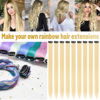 Picture of TOFAFA 22 inch Colored Hair Extensions, Multi-colors Party Highlights Clip in Synthetic Hair Extensions, Color Party Highlights Hairpieces for Girls Women(10 PCS Blonde)