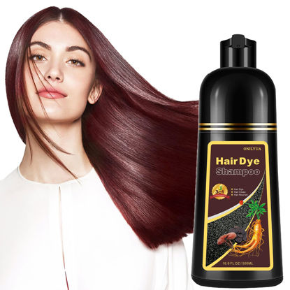 Picture of Fvquhvo Cherry Brown Hair Dye Shampoo 3 in 1,Hair Color Shampoo Works in Minutes,Brown Hair Shampoo for All Hair Types,Long Lasting Shampoo Para Canas 16.91 Fl Oz
