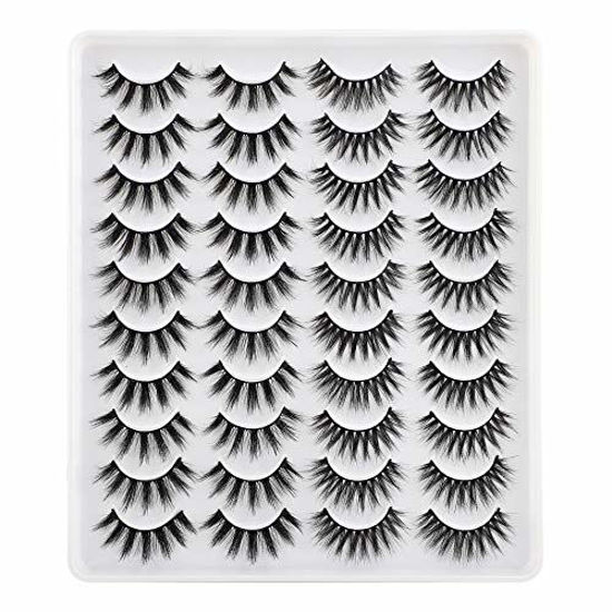 Picture of Lanflower Natural Lashes Pack Faux Mink Lashes Handmade Wholesale Strip Lashes 20 Pairs 2 Styles