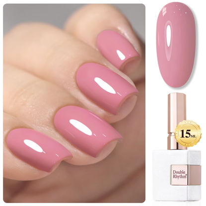 Picture of Double Rhythm 15ML Gel Polish Jelly Sheer Pastel Light Milky Color 1 PC 0.53 OZ Bottle UV Nail Polish Art Salon at Home for Women (Pale Pink-B-A1470)