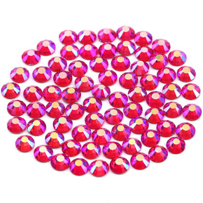 Picture of Novani Rhinestones 3000Pcs Flatback Crystal Round Loose Gemstones Glass Rhinestones for Crafts Makeup Nail Art Clothes Shoes DIY Decorations(SS6, 1.9-2.0mm,Light Siam AB)