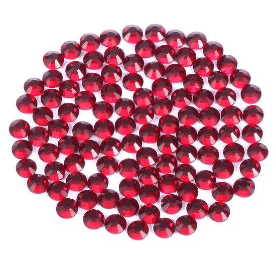 Picture of Dark Red Flatback Rhinestones for Crafts Glass Nail Rhinestones Nail Gems Crystals Non Hotfix Rhinestones for Makeup Bags Shoes Decoration DIY(SS30,288pcs,Dark Siam)