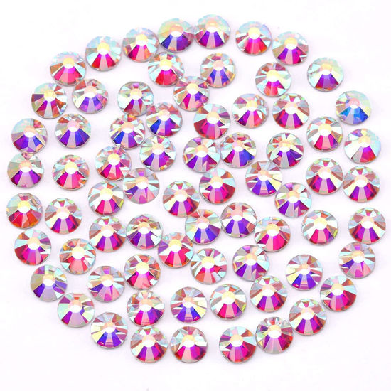 Picture of 5760 Pieces Flatback Rhinestones for Nails 1.2MM Nail Rhinestones Gems Jewels Diamond Glass Mini AB Crystal Gemstones Bling Stones for Crafts Makeup Face Eyes