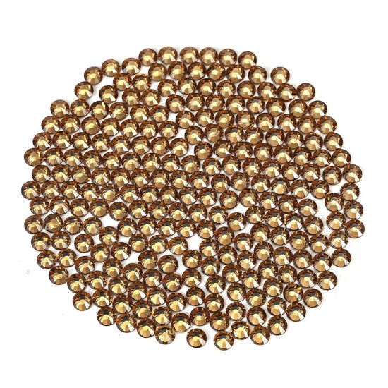 Picture of Novani Brown Rhinestones Flatback Rhinestones Glass Nail Gems Stones Jewels Round Gemstones Non-Hotfix Crystal,SS6,1440 Pieces,Topaz