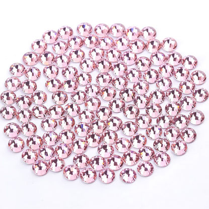 Picture of Novani Rhinestones 3000Pcs Flatback Crystal Round Loose Gemstones Glass Rhinestones for Crafts Makeup Nail Art Clothes Shoes DIY Decorations(SS10, 2.7-2.9mm,Pink)