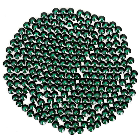 Picture of Rhinestones Flatback Rhinestones for Crafts Glass Nail Rhinestones Nail Gems Crystals Non Hotfix Rhinestones for Makeup Bags Shoes Decoration DIY(SS10,1440pcs,Emerald)