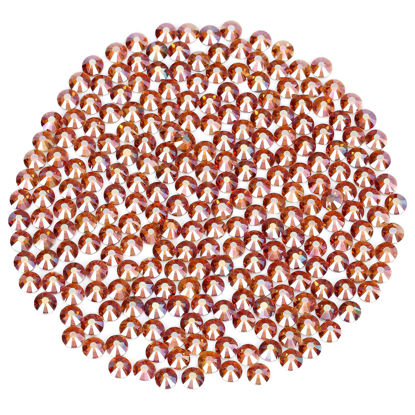 Picture of Novani Rhinestones 1440Pcs Flatback Crystal Round Loose Gemstones Glass Rhinestones for Crafts Makeup Nail Art Clothes Shoes DIY Decorations(SS12, 3.0-3.2mm,Amber)