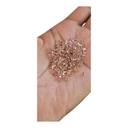 Picture of Bead It Wear It Love It Transparent Gold Lined Loc sprinkle Hair Beads, Crystal Clear DreaLock Hair Accessories (Rose Gold Sprinkles)