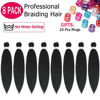 Picture of Alrence Pre Stretched Braiding Hair Long Braid 14 Inch 8 Packs Professional Braiding Hair Extensions Synthetic Crochet Twist Braids (14 Inch, 1B#)