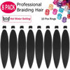 Picture of Alrence Pre Stretched Braiding Hair Long Braid 20 Inch 8 Packs Professional Braiding Hair Extensions Synthetic Crochet Twist Braids (20 Inch, 2#)