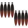 Picture of Alrence Pre Stretched Braiding Hair Long Braid 16 Inch 8 Packs Professional Braiding Hair Extensions Synthetic Crochet Twist Braids (16 Inch, T1B/350)