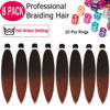 Picture of Alrence Pre Stretched Braiding Hair Long Braid 16 Inch 8 Packs Professional Braiding Hair Extensions Synthetic Crochet Twist Braids (16 Inch, T1B/350)