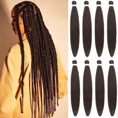 Picture of Alrence Pre Stretched Braiding Hair Long Braid 30 Inch 8 Packs Professional Braiding Hair Extensions Synthetic Crochet Twist Braids (30 Inch, 6#)