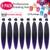 Picture of Alrence Pre Stretched Braiding Hair Long Braid 30 Inch 8 Packs Professional Braiding Hair Extensions Synthetic Crochet Twist Braids (30 Inch, 1B/Purple)
