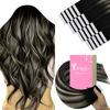 Picture of YoungSee Human Hair Tape in Extensions Ombre Hair Extensions Tape in Black Ombre Silver Hair Extensions Real Human Hair Tape in 18 Inch Balayage Tape in Hair Extensions Human Hair Invisible 20pcs 50g