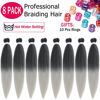 Picture of Alrence Pre Stretched Braiding Hair Long Braid 30 Inch 8 Packs Professional Braiding Hair Extensions Synthetic Crochet Twist Braids (30 Inch, 1B/Silver)