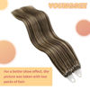 Picture of YoungSee Micro Hair Extensions Human Hair Brown Highlight Micro Beads Hair Extensions Dark Brown Highlight Micro Links Hair Extensions Human Hair Micro Loop Human Hair 18In 50s/50g