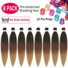 Picture of Alrence Pre Stretched Braiding Hair Long Braid 16 Inch 8 Packs Professional Braiding Hair Extensions Synthetic Crochet Twist Braids (16 Inch, 1B/30/27)