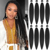 Picture of Alrence Pre Stretched Braiding Hair Long Braid 26 Inch 8 Packs Professional Braiding Hair Extensions Synthetic Crochet Twist Braids (26 Inch, 1B#)