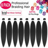 Picture of Alrence Pre Stretched Braiding Hair Long Braid 26 Inch 8 Packs Professional Braiding Hair Extensions Synthetic Crochet Twist Braids (26 Inch, 1B#)